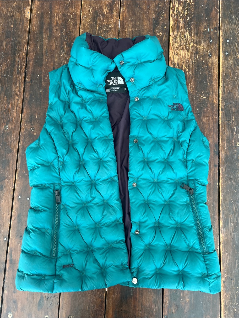 The North Face Women's Teal Quilted Down Vest
